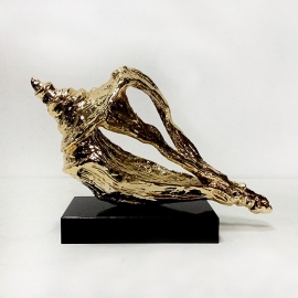 貝殼造型擺件-金 -y16442-立體雕塑.擺飾-立體擺飾系列-幾何、抽象系列/輕奢金色裝飾.玄關桌擺飾